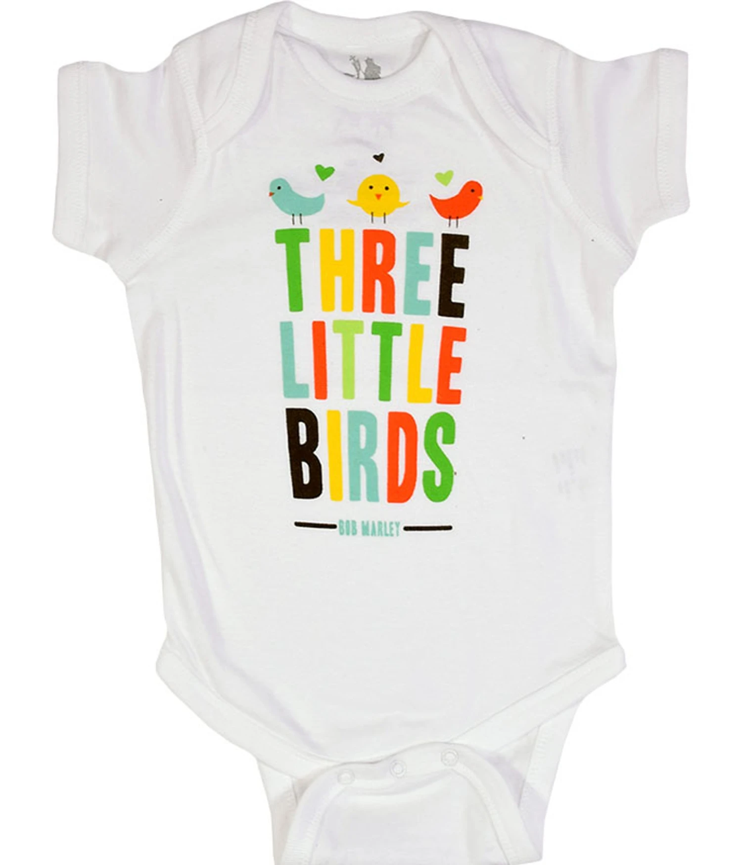 Marley Bird Hearts White Onesie 1 Marley Bird Hearts White Onesie