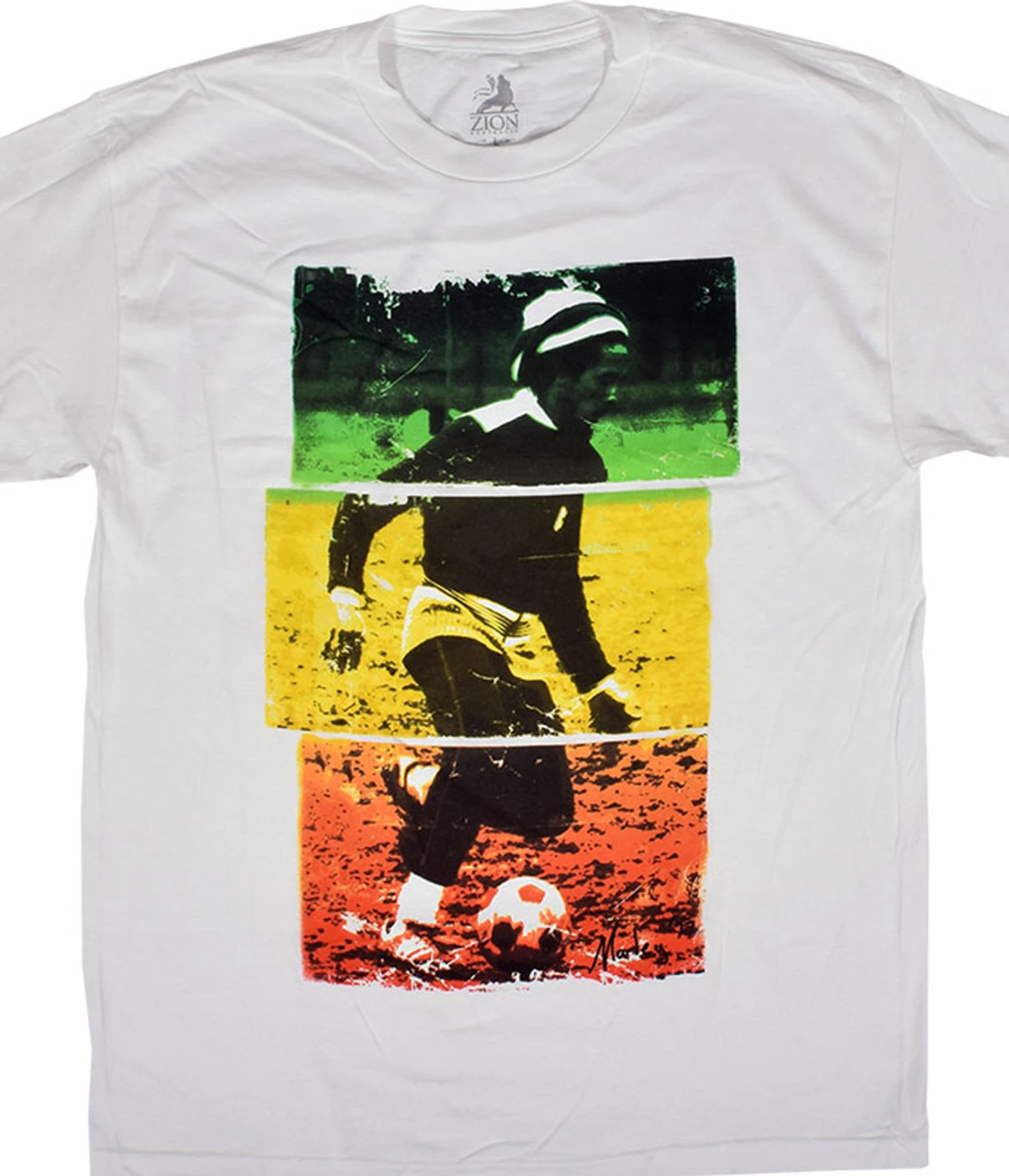 Marley Soccer Tri-Color White T-Shirt 1 Marley Soccer Tri-Color White T-Shirt