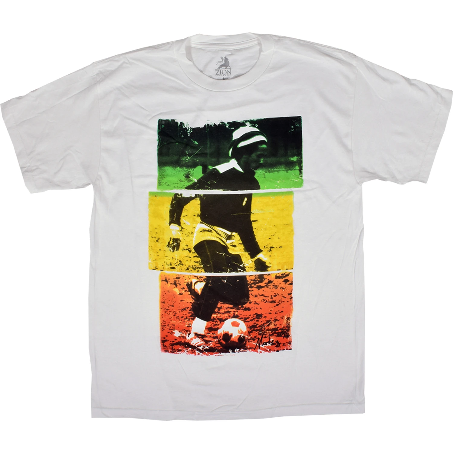 Marley Soccer Tri-Color White T-Shirt 2 Marley Soccer Tri-Color White T-Shirt - Image 2