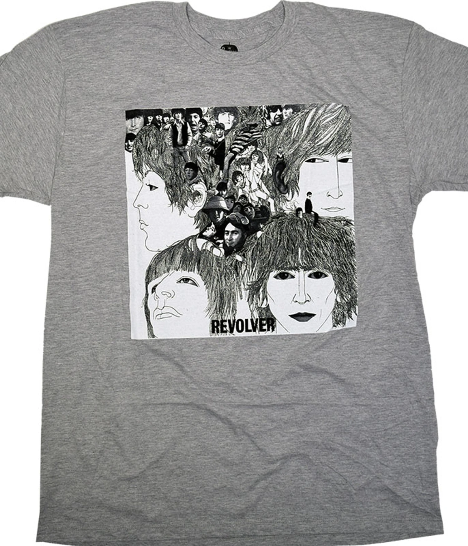 Beatles Revolver Grey Poly-Cotton T-Shirt 2 Beatles Revolver Grey Poly-Cotton T-Shirt - Image 2