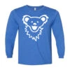 Dancing Bear Face Royal Youth Long Sleeve T-Shirt