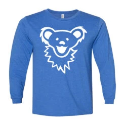 Dancing Bear Face Royal Youth Long Sleeve T-Shirt