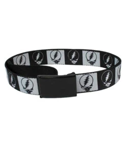 SYF Black And Gray Adjustable Web Belt Black