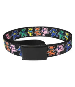 Dancing Bear Adjustable Web Belt Black Large