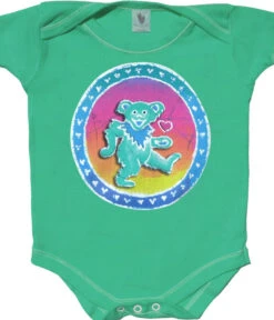 Dancing Bear Green Onesie