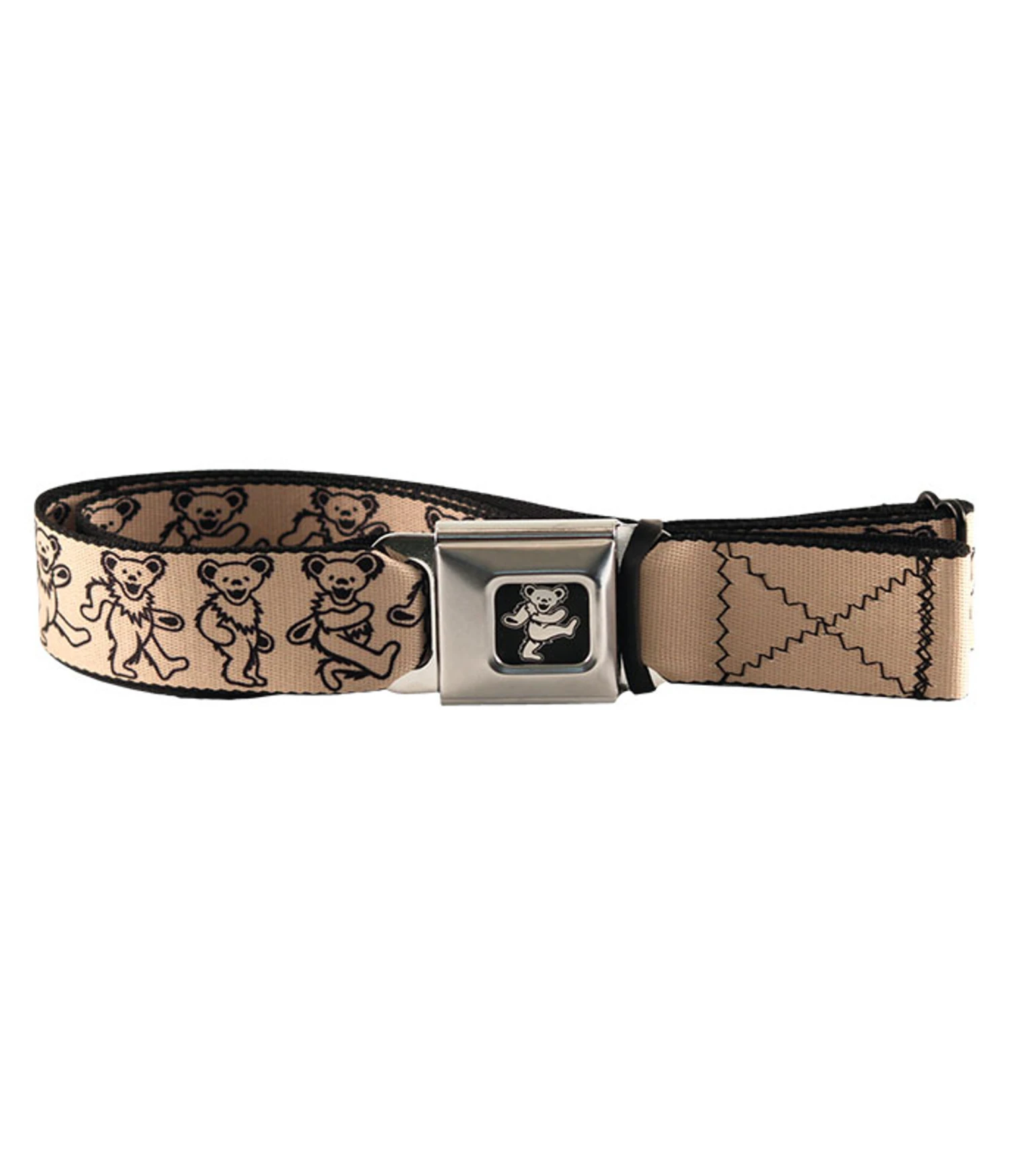Dancing Bear Seatbelt Belt Tan 1 Dancing Bear Seatbelt Belt Tan