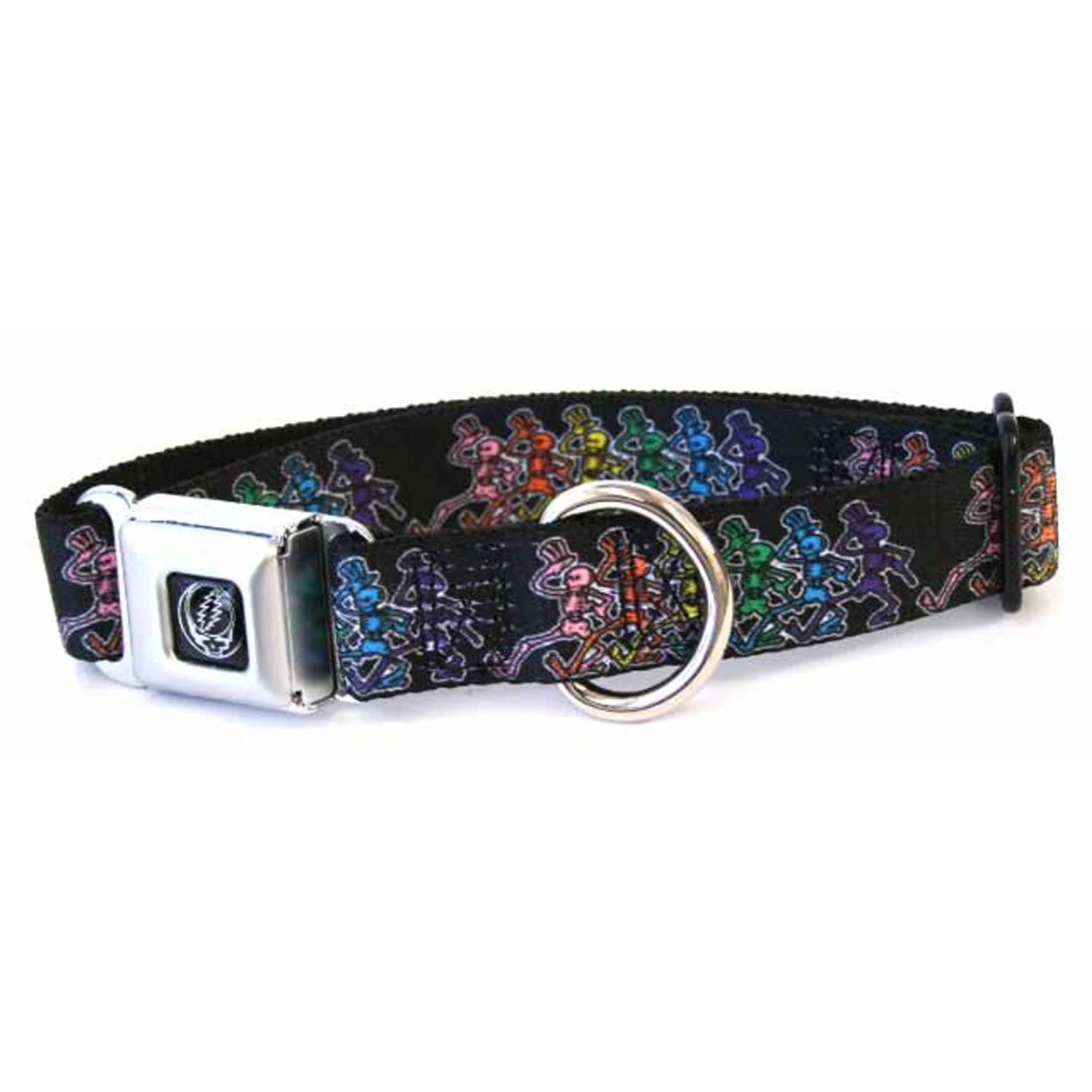 Dancing Skeletons Dog Collar Lg Black 2 Dancing Skeletons Dog Collar Lg Black - Image 2