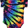 Rainbow Black Streak Tie-Dye Onesie