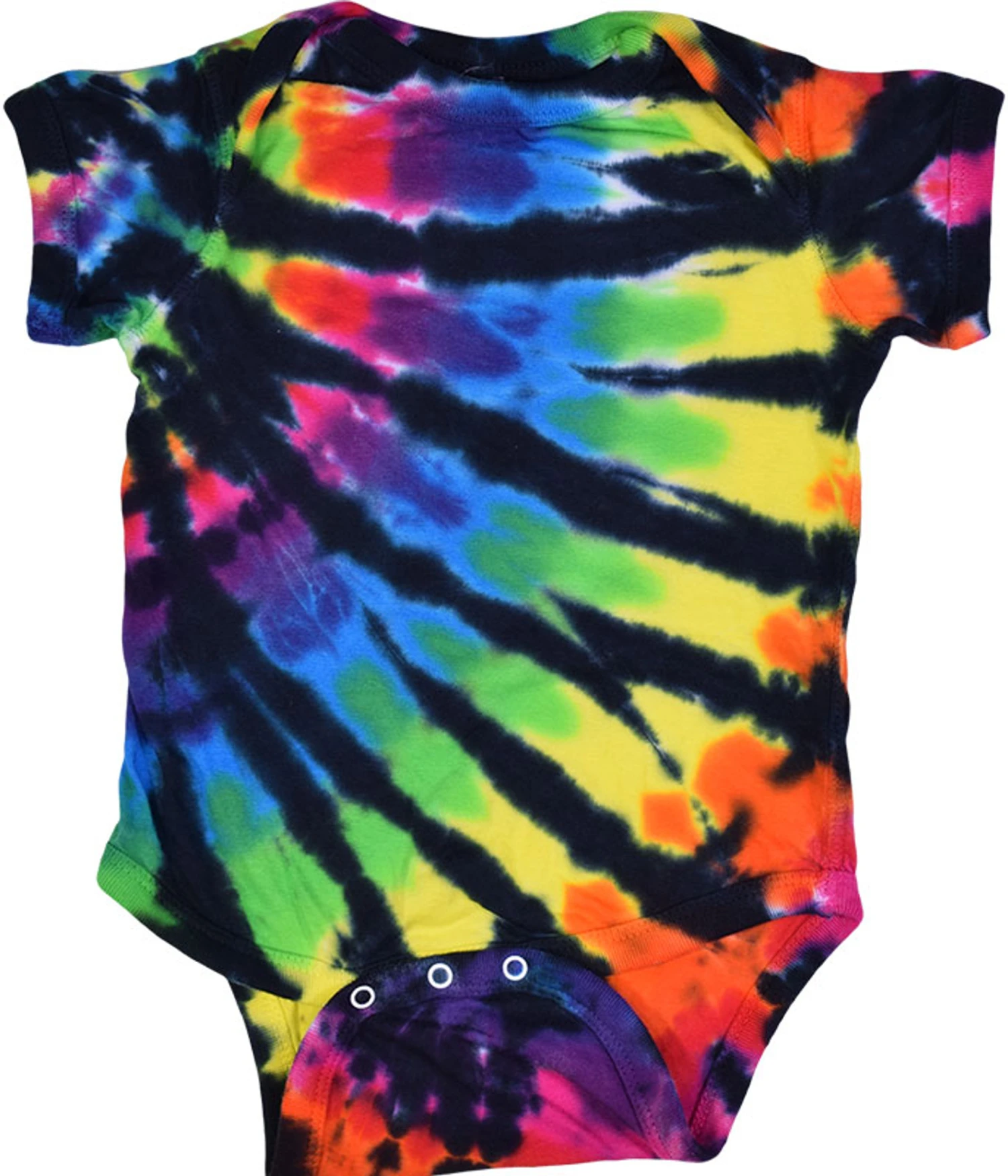 Rainbow Black Streak Tie-Dye Onesie 1 Rainbow Black Streak Tie-Dye Onesie