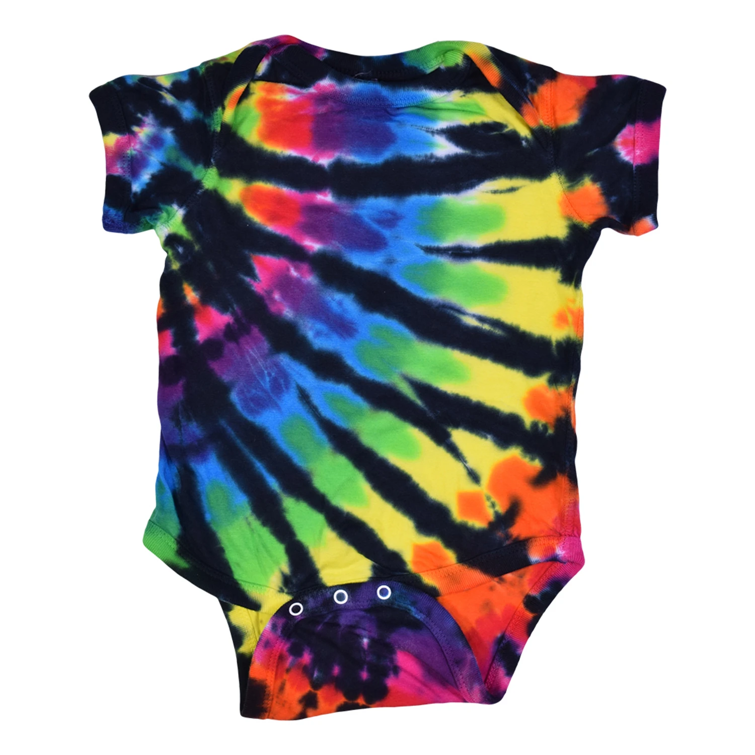 Rainbow Black Streak Tie-Dye Onesie 2 Rainbow Black Streak Tie-Dye Onesie - Image 2