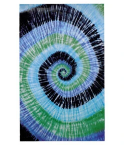 Blue Spiral Tie-Dye Tapestry