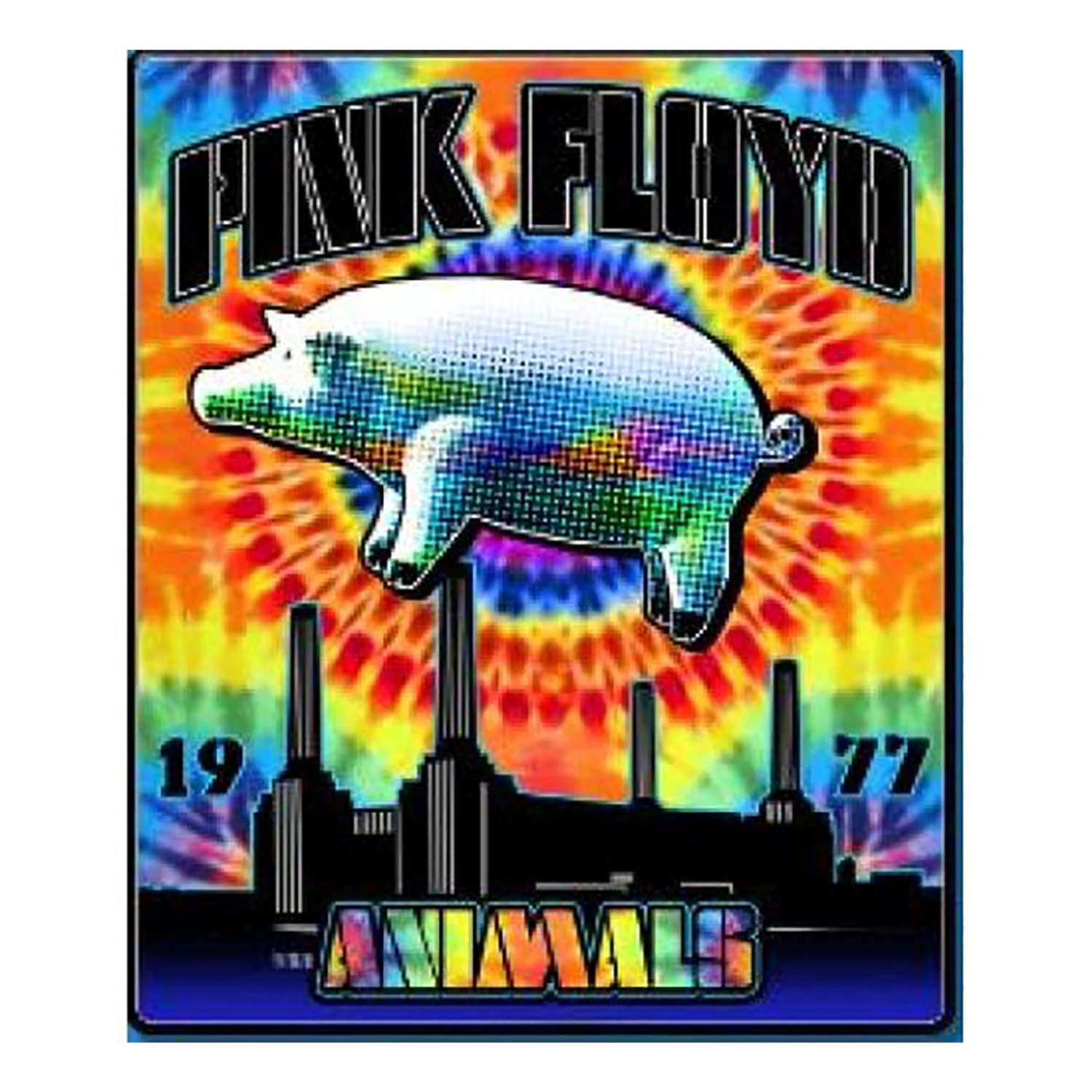 Pink Floyd Tie-Dye Animals Fleece Blanket 2 Pink Floyd Tie-Dye Animals Fleece Blanket - Image 2