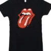 Classic Tongue Black Juniors Long Length T-Shirt