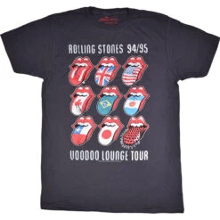 Rolling Stones Voodoo Tongues Vintage Grey T-Shirt -Pink Floyd shop RETRSVTf 27213.1646412990