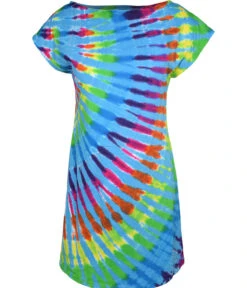 Rainbow Blue Streak Womens Unprinted Tie-Dye Sundress