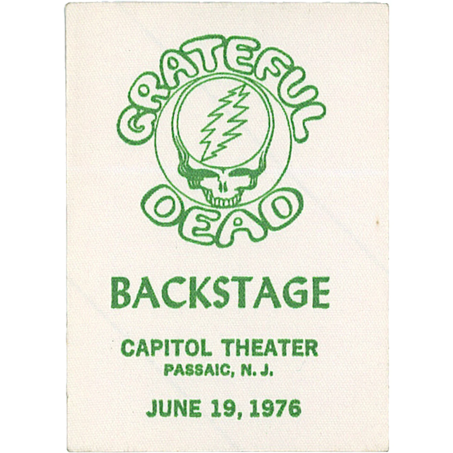 Grateful Dead 1976 06-19 Backstage Pass 2 Grateful Dead 1976 06-19 Backstage Pass - Image 2