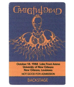 Grateful Dead 1988 10-18 Backstage Pass