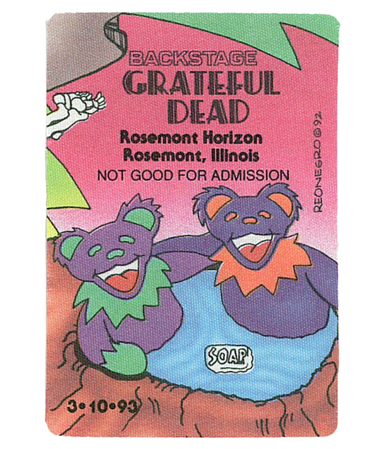 Grateful Dead 1993 03-10 Backstage Pass 1 Grateful Dead 1993 03-10 Backstage Pass