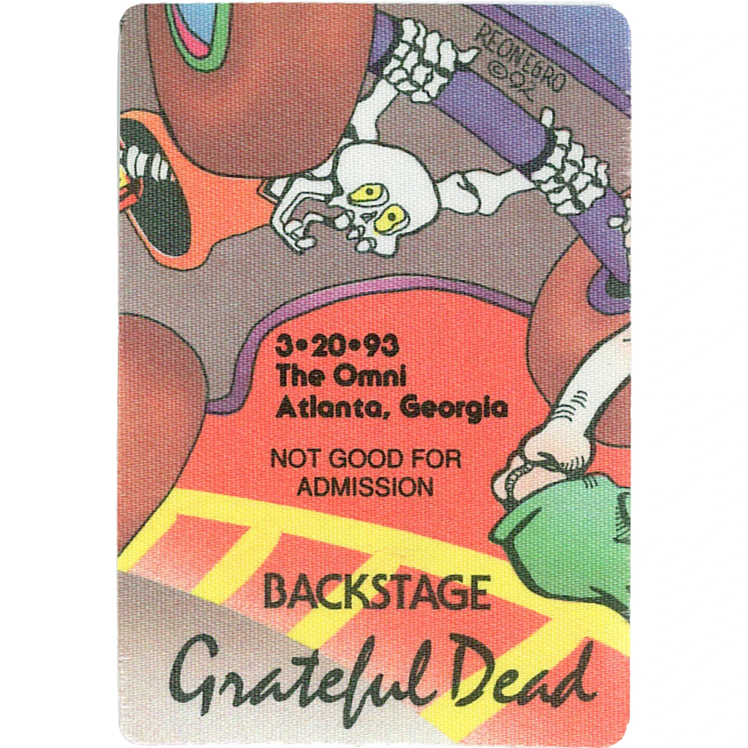 Grateful Dead 1993 03-20 Backstage Pass 2 Grateful Dead 1993 03-20 Backstage Pass - Image 2