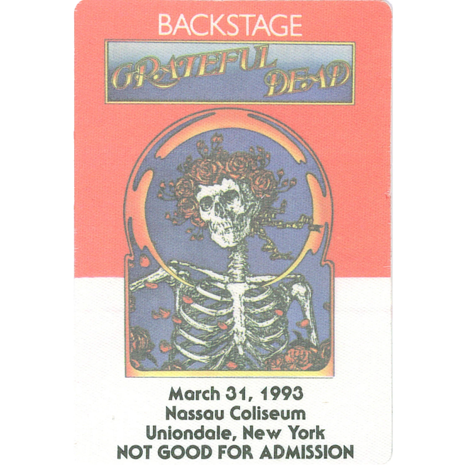 Grateful Dead 1993 03-31 Backstage Pass 2 Grateful Dead 1993 03-31 Backstage Pass - Image 2