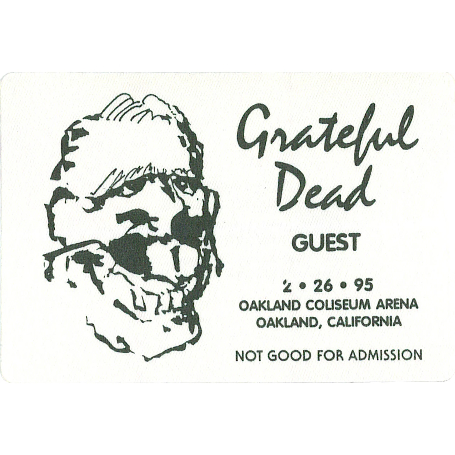 Grateful Dead 1995 02-26 Backstage Pass 2 Grateful Dead 1995 02-26 Backstage Pass - Image 2